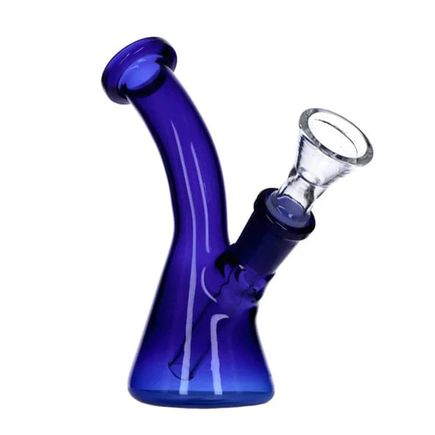 Everyday Essentials Bent Neck Beaker Bong - Navy - 5in.