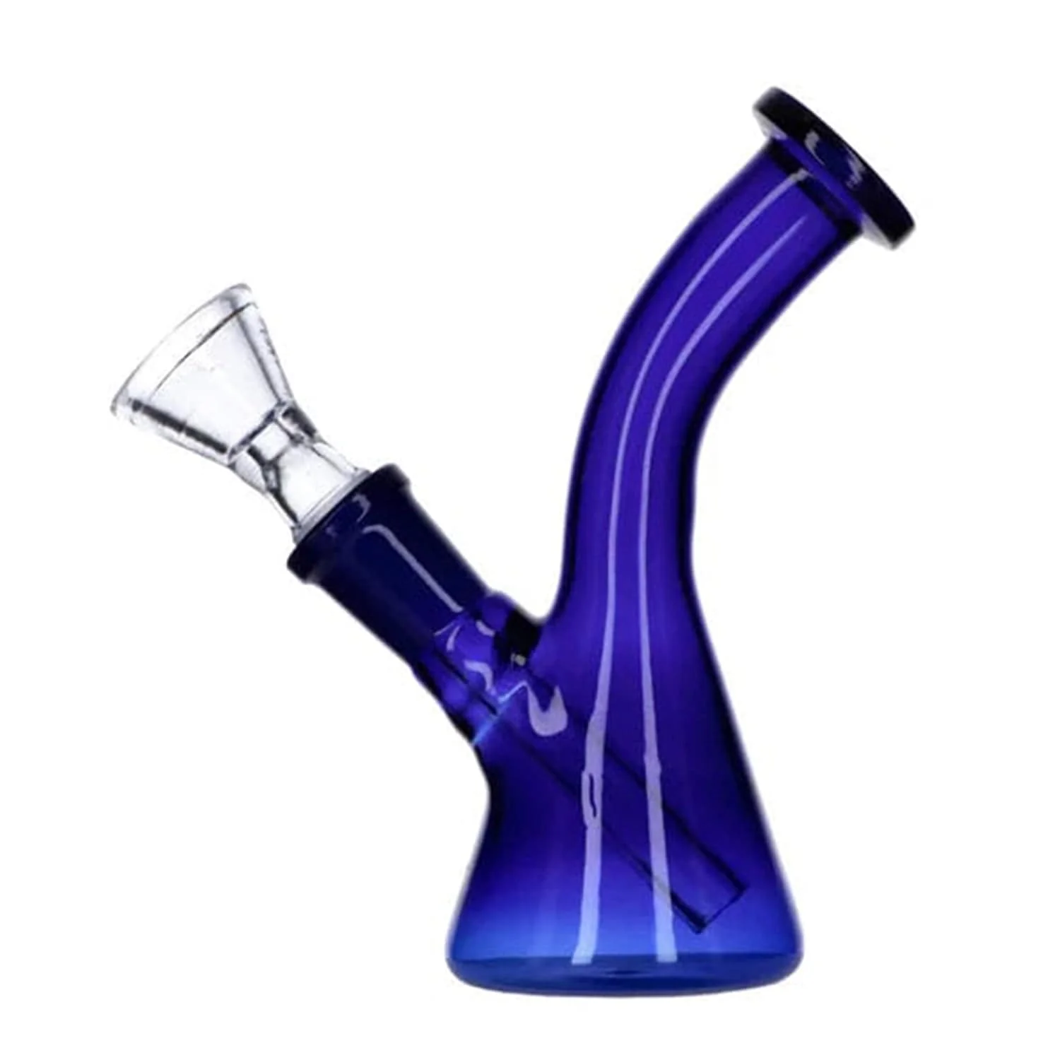 Everyday Essentials Bent Neck Beaker Bong - Navy - 5in. - Image 3