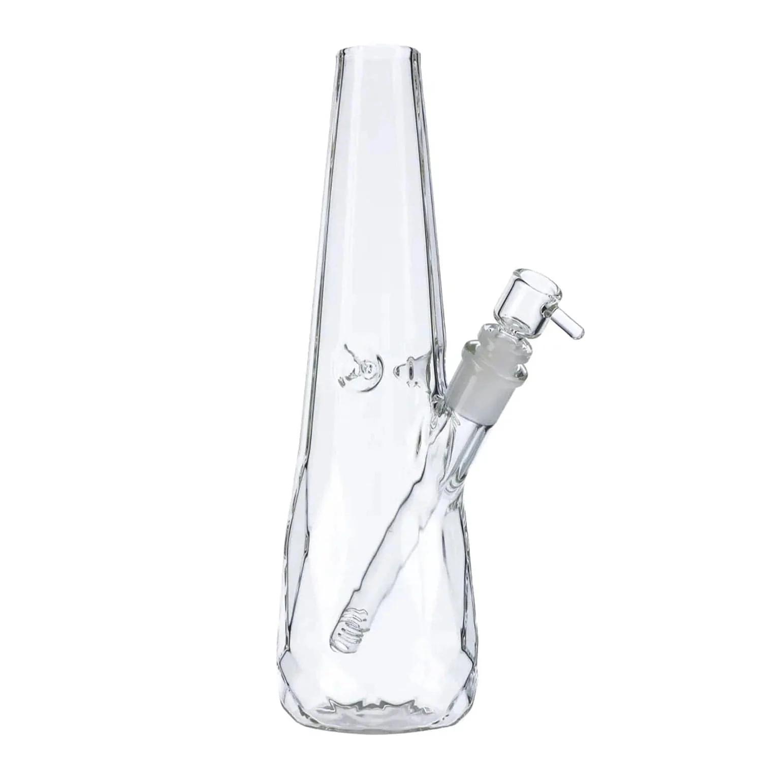 Aurora Crystal Beaker Water Pipe - Clear - 11.4in. - Image 3