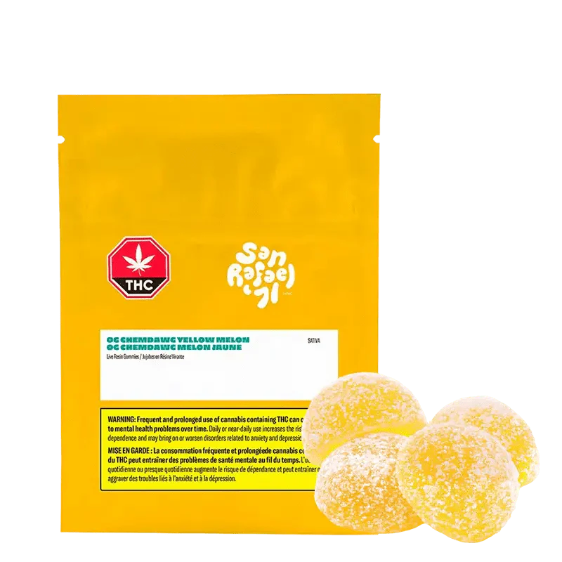 OG Chemdawg Yellow Melon Live Resin Gummies
