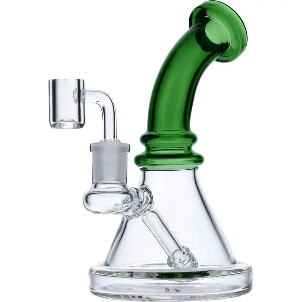 Valiant Bent Neck Mini Water Pipe - Green - 7in.