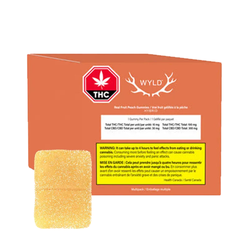 Real Fruit Peach THC:CBD Gummies Multipack