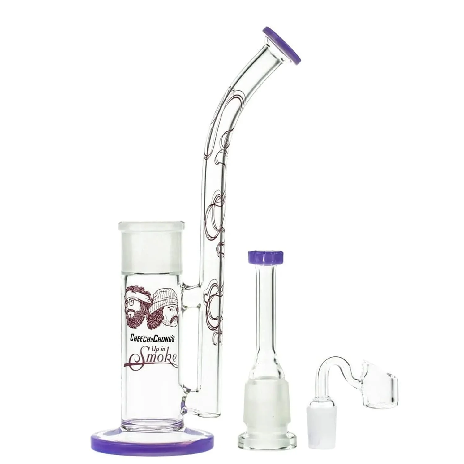 C&C Waterpipe w Dab Rig Tied Stick w/D.S andQuart-Milky Purple