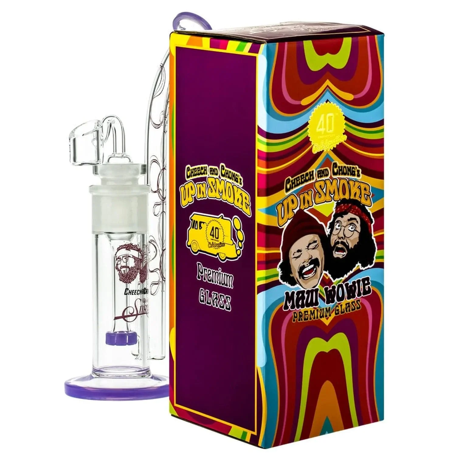 C&C Waterpipe w Dab Rig Tied Stick w/D.S andQuart-Milky Purple - Image 9