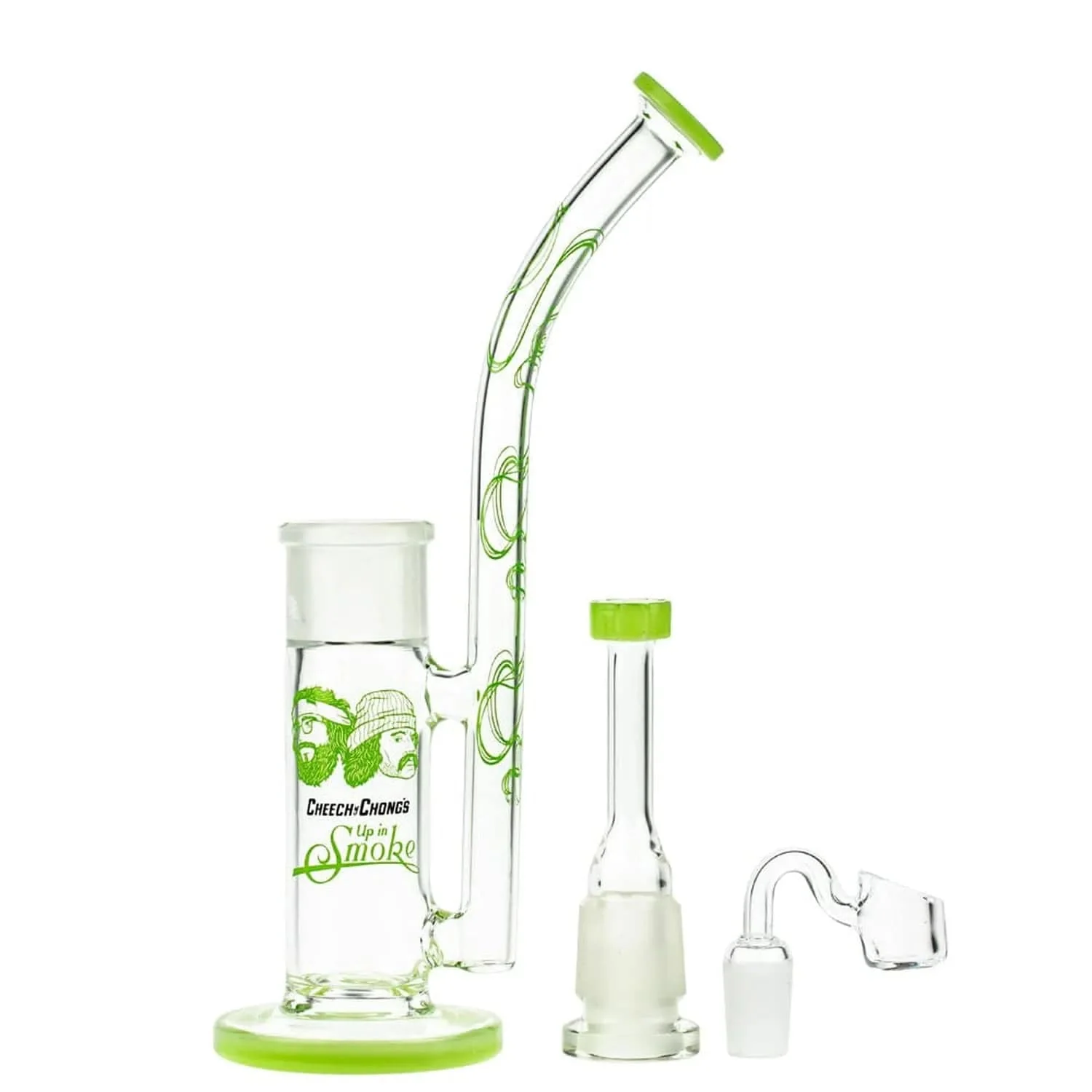 C&C Waterpipe w Dab Rig Tied Stick w/D.S andQuartz-Milky Green
