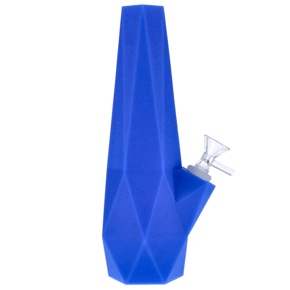 Valiant Diamond Silicone Water Pipe - Blue - 10in. - Image 5