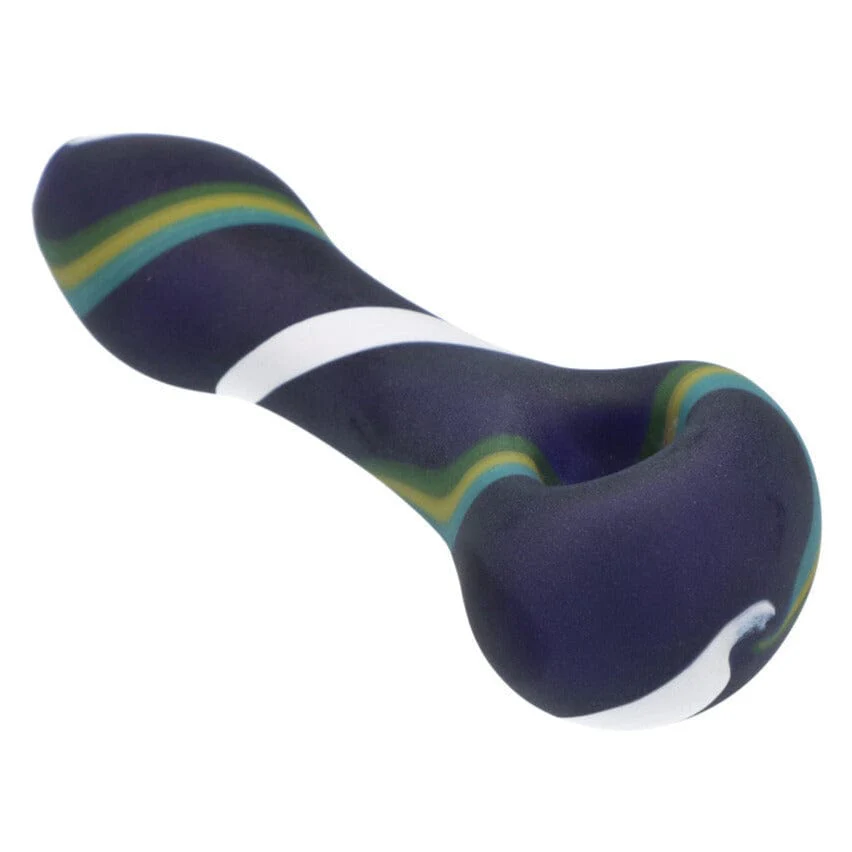 Valiant Peak-A-Boo Glass Pipe-Yellow Strip - 4.5in. - Image 4