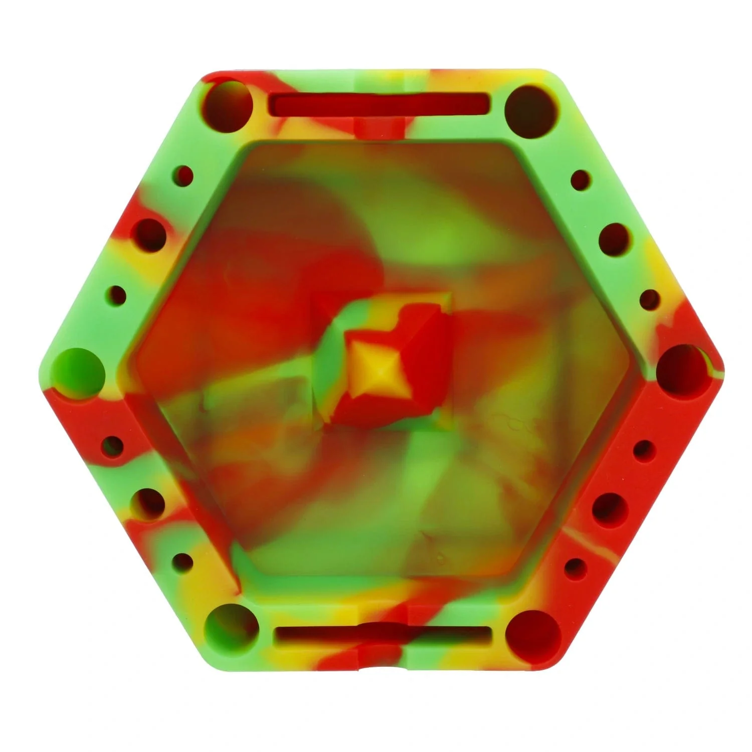 Valiant Silicone Hexagon Ashtray-Assorted-5in - Image 2