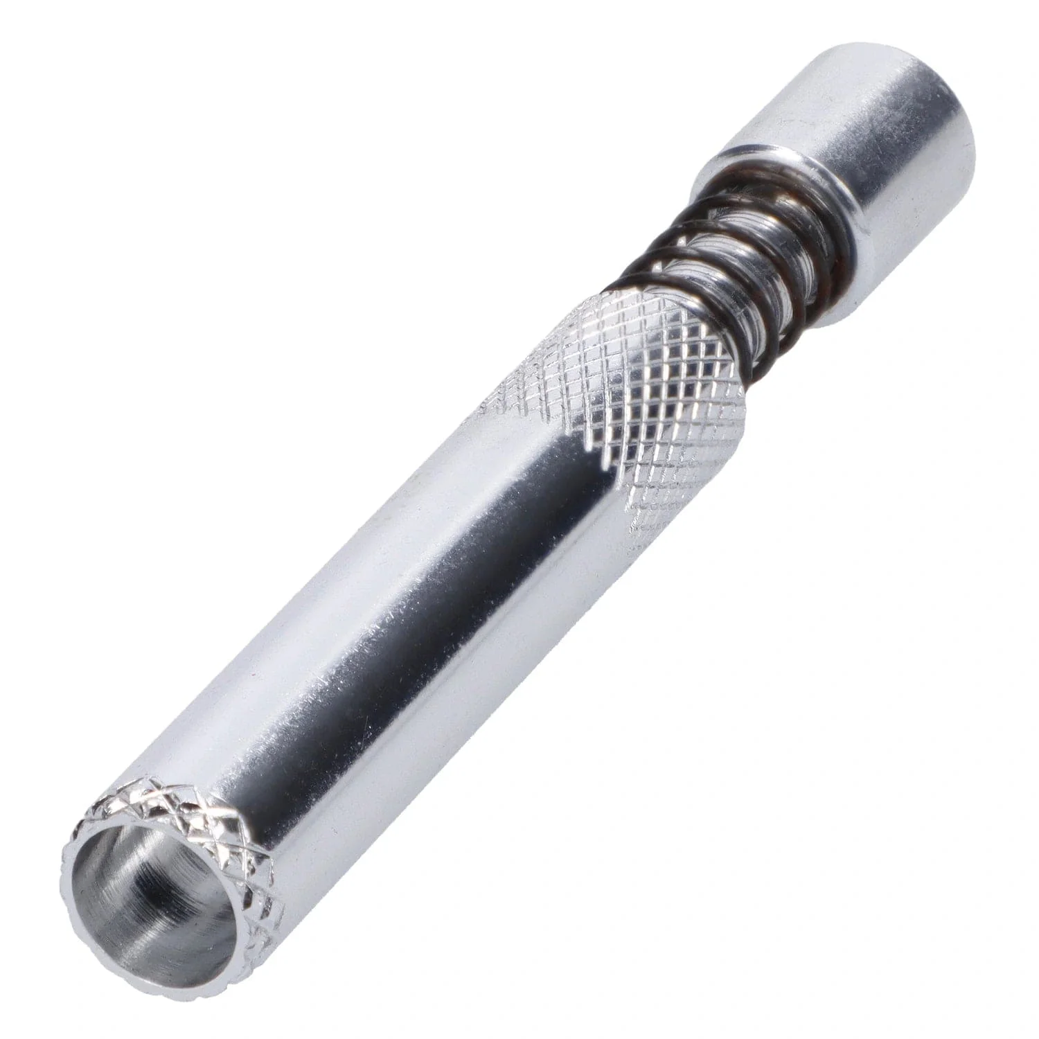 Valiant Spring Loaded Half Weave Tip One Hitter - Silver - Image 2
