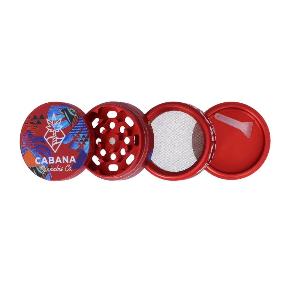 Cabana Cannabis Co The Dawn 4pc Grinder-Red-55mm - Image 4