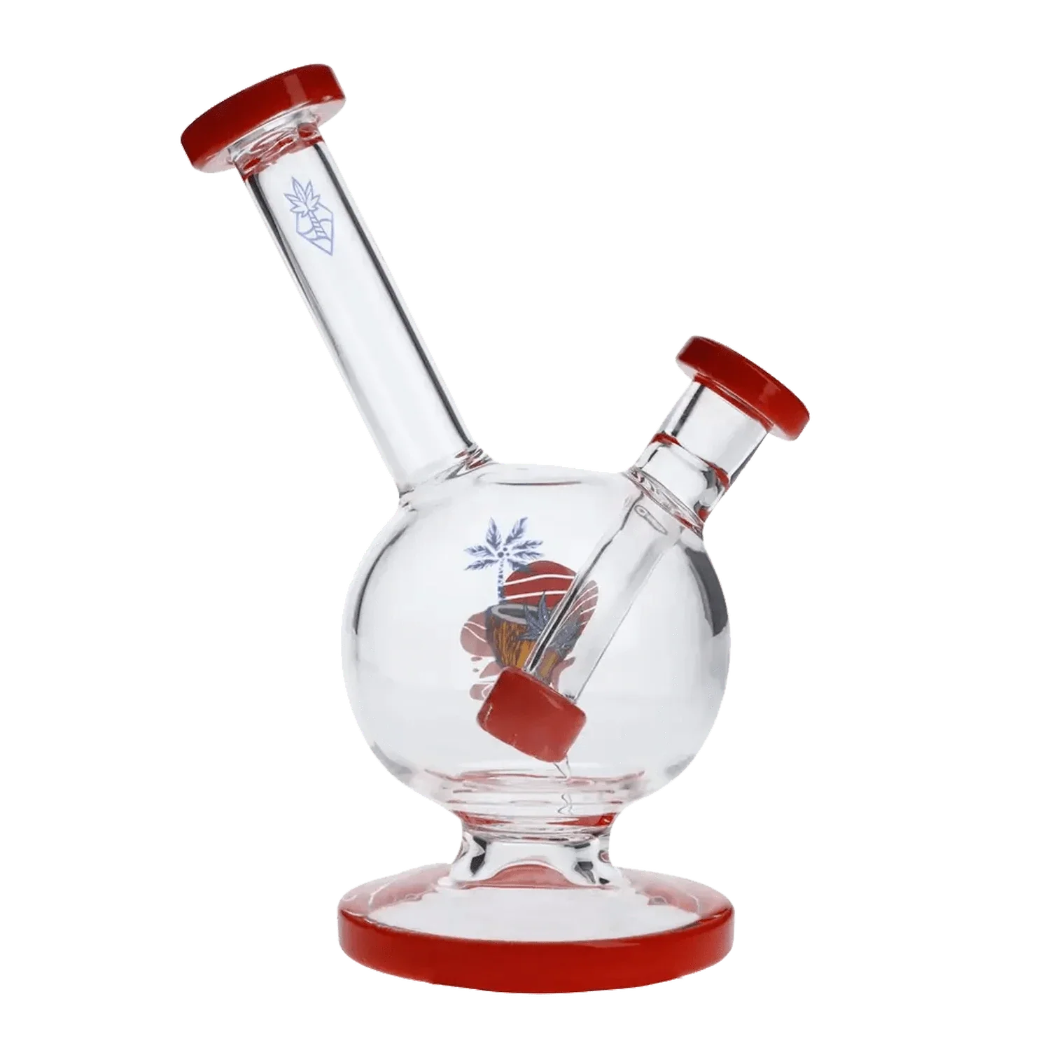 Cabana Cannabis Co. Water Pipe - Red - 7in. - Image 3