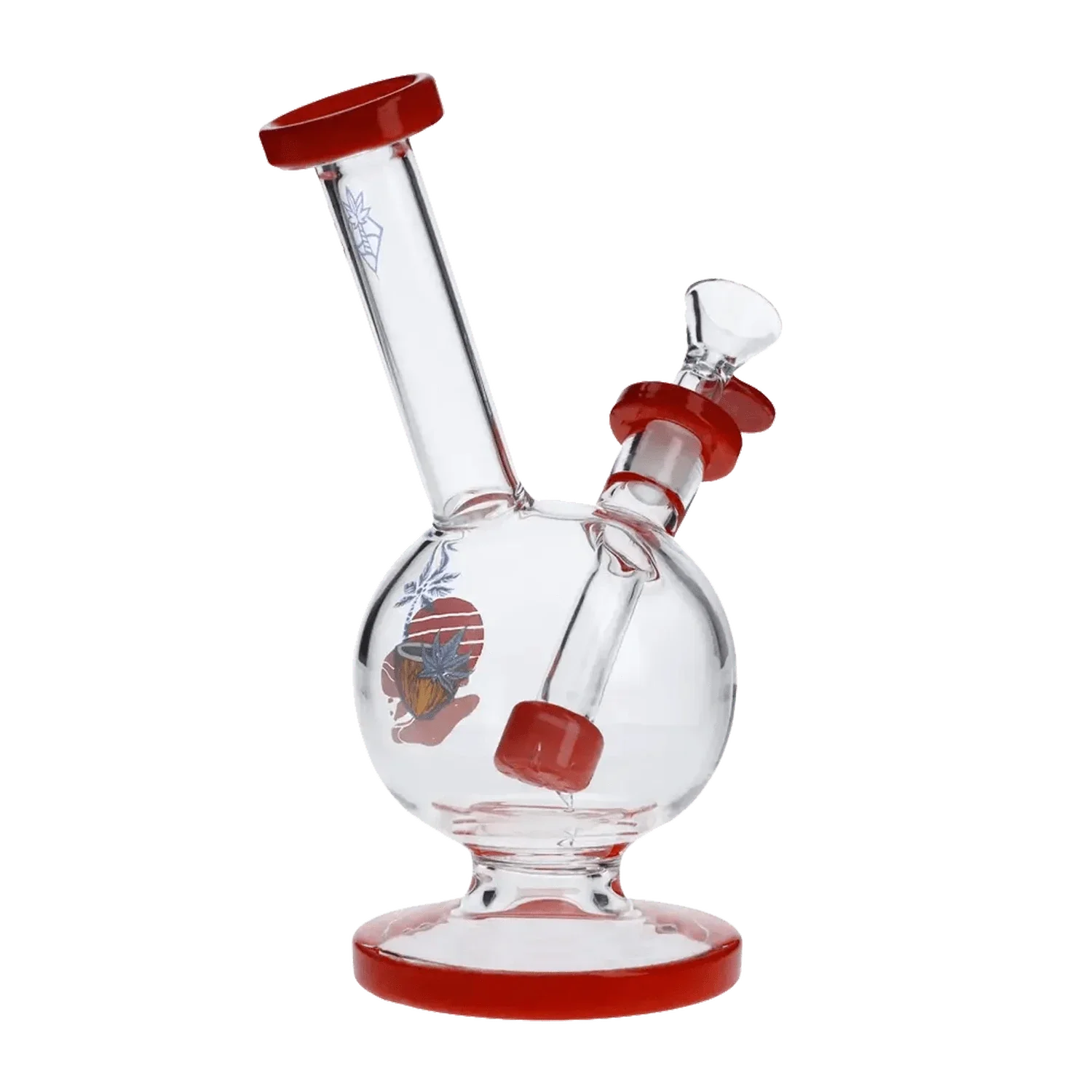 Cabana Cannabis Co. Water Pipe - Red - 7in. - Image 5