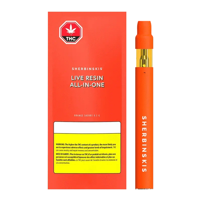 Orange Sherbs Live Resin AIO Disposable Vape