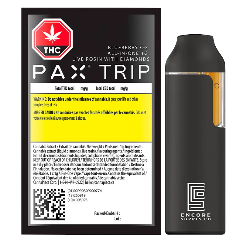 Trip Blueberry OG Live Rosin with Diamonds Disposable Vape