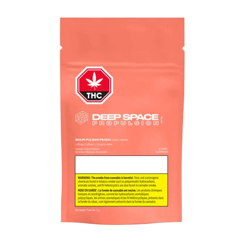 Sour Pulsar Peach THC Caffeine Gummy - Image 3