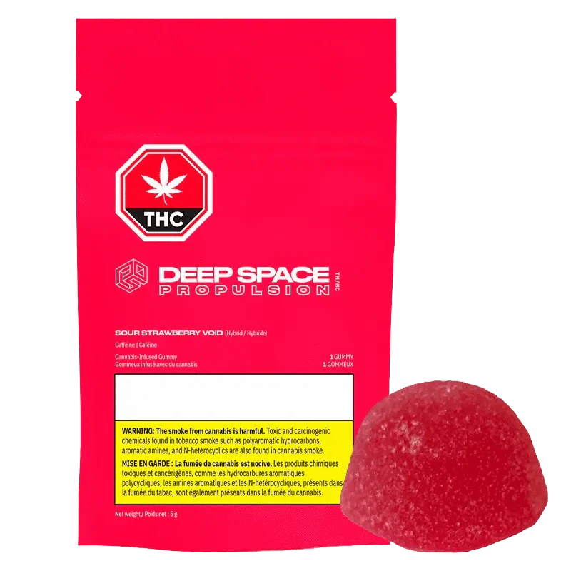 Sour Strawberry Void THC Caffeine Gummy