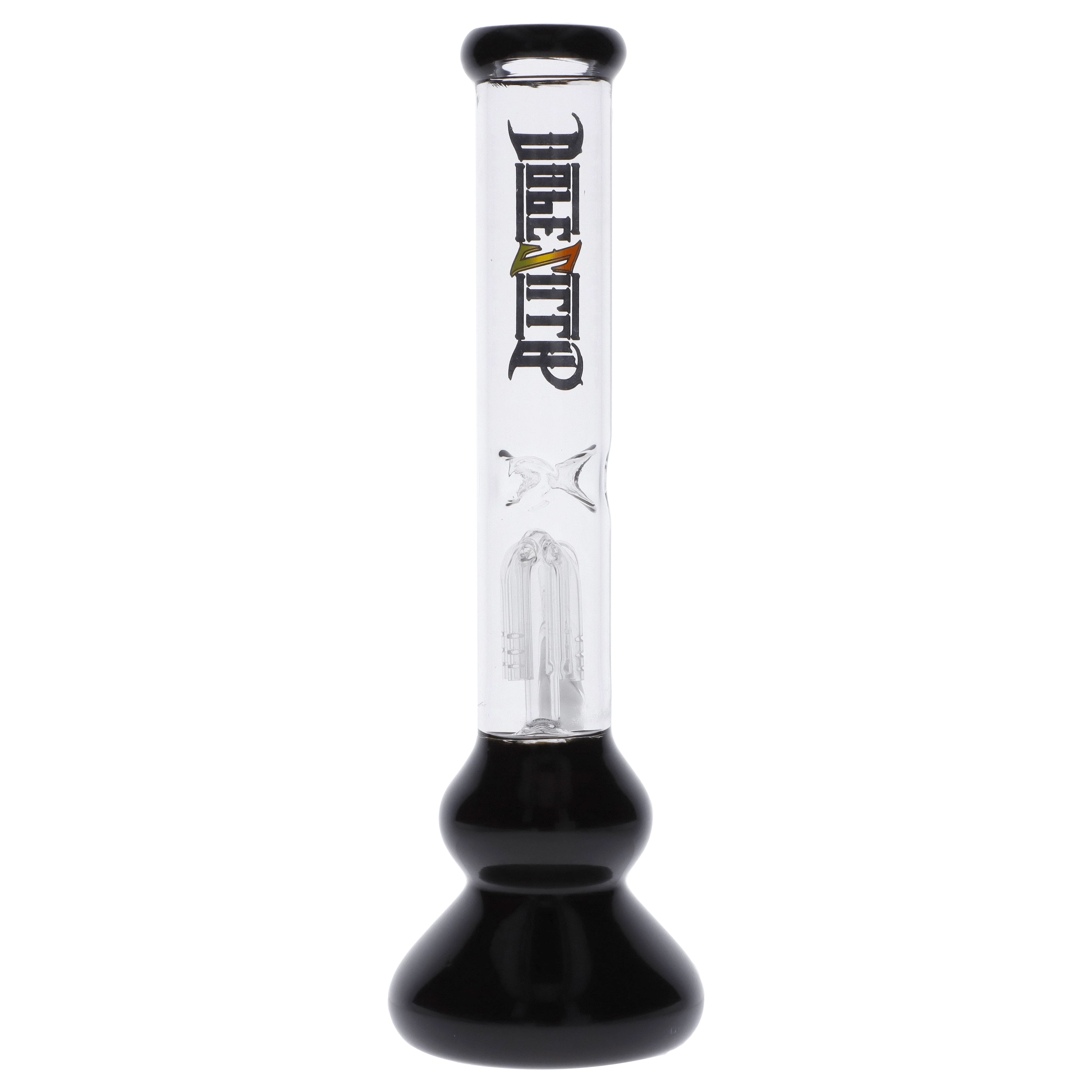 Dopezilla Double Bell Bottom Water Pipe - Black - 12in. - Image 4