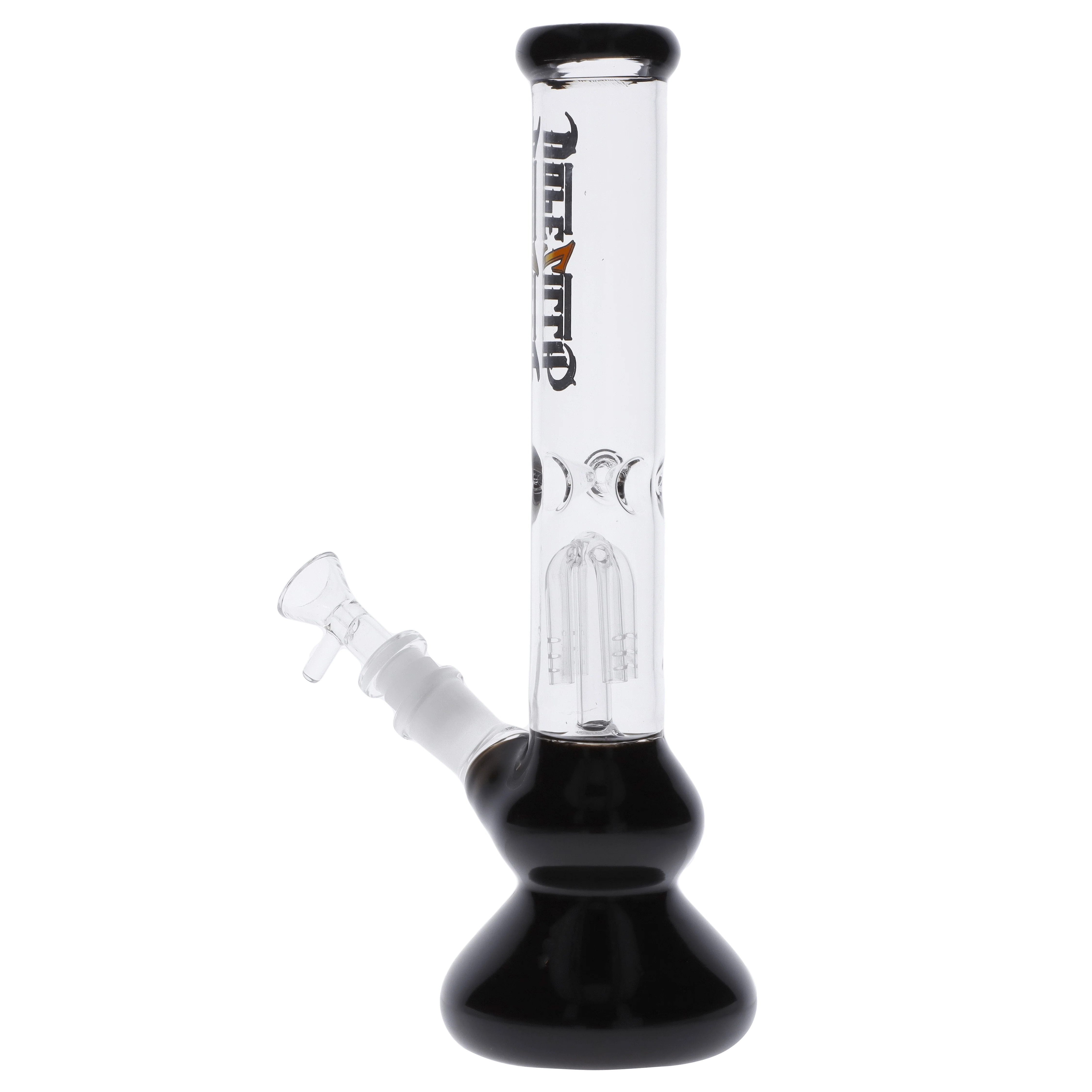 Dopezilla Double Bell Bottom Water Pipe - Black - 12in. - Image 5