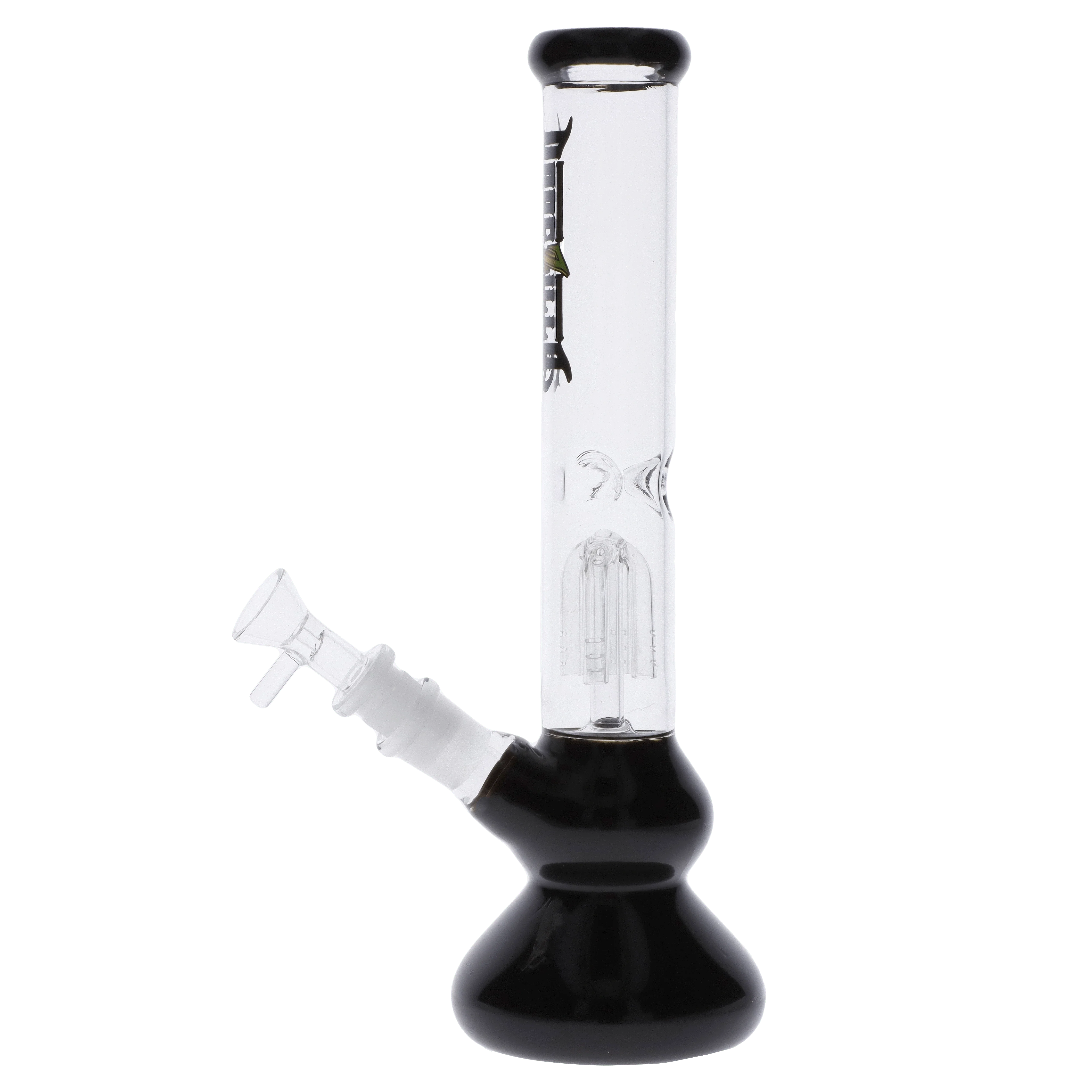 Dopezilla Double Bell Bottom Water Pipe - Black - 12in. - Image 6