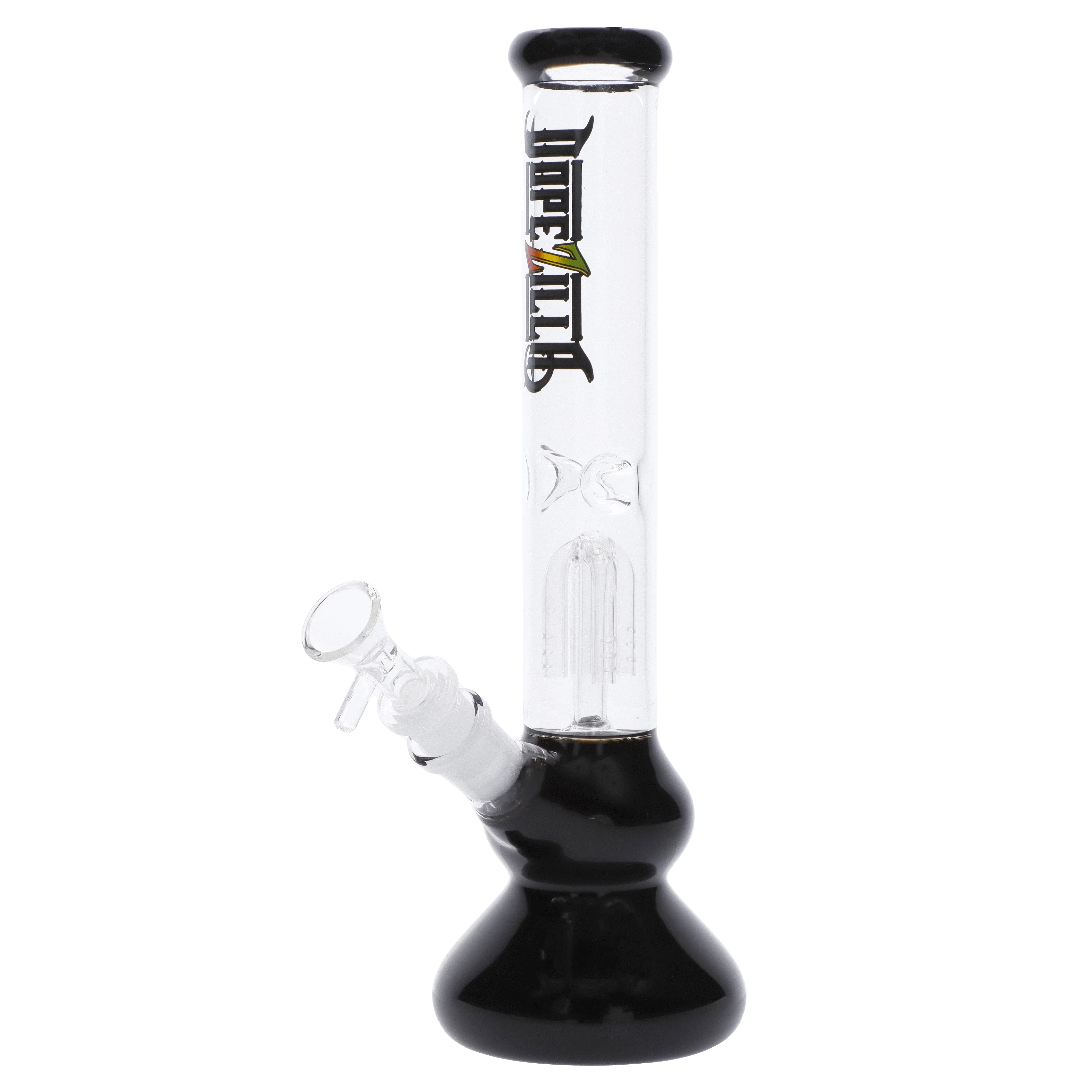 Dopezilla Double Bell Bottom Water Pipe - Black - 12in. - Image 7