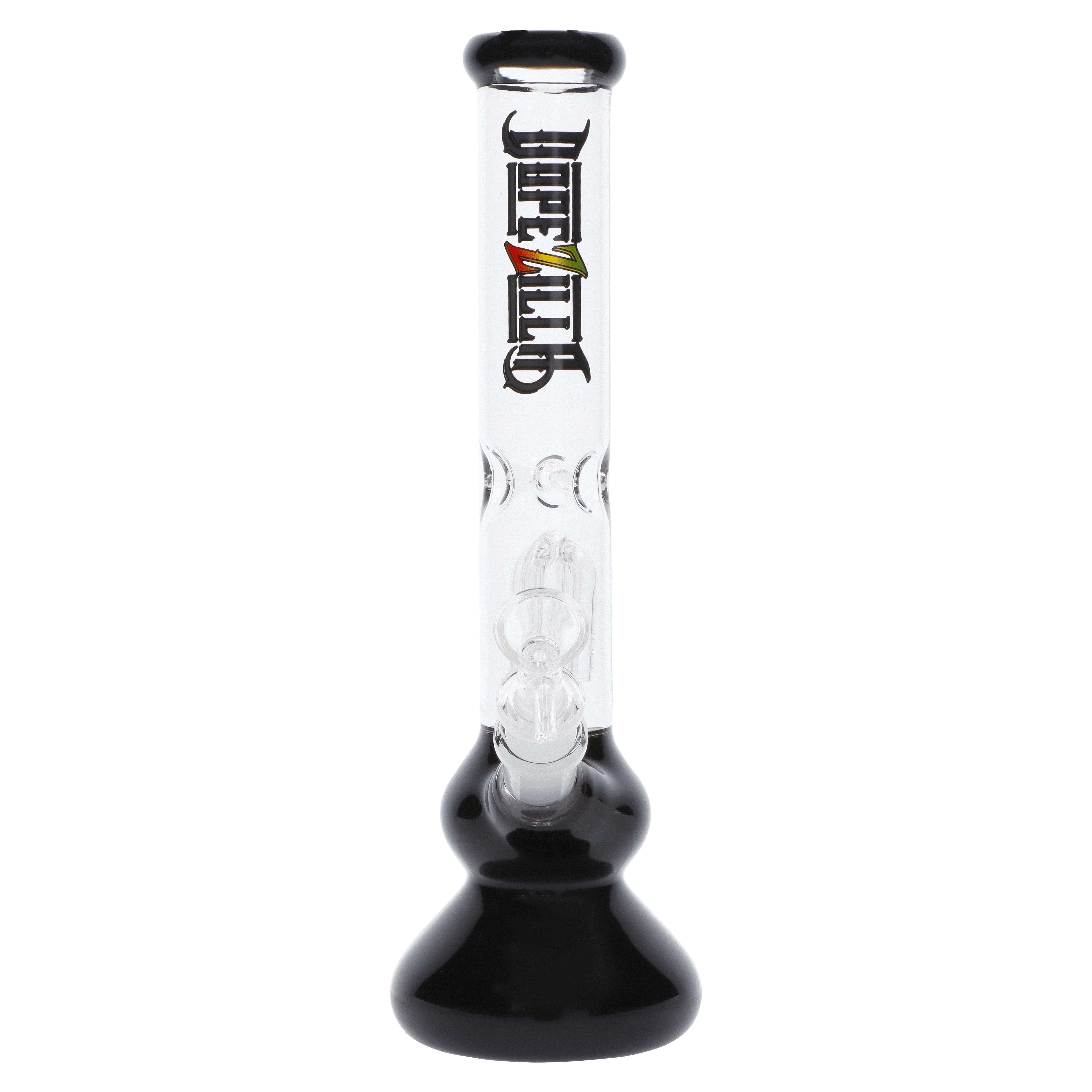 Dopezilla Double Bell Bottom Water Pipe - Black - 12in. - Image 8