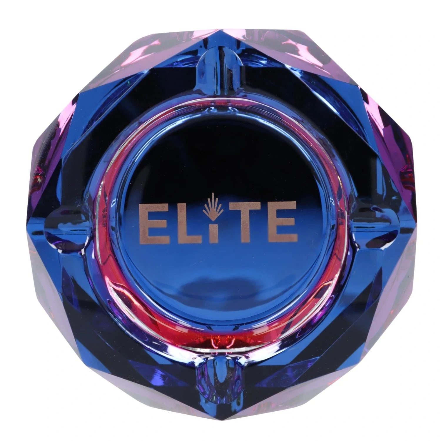 Elite Crystal Ashtray - Gold - 3.9in