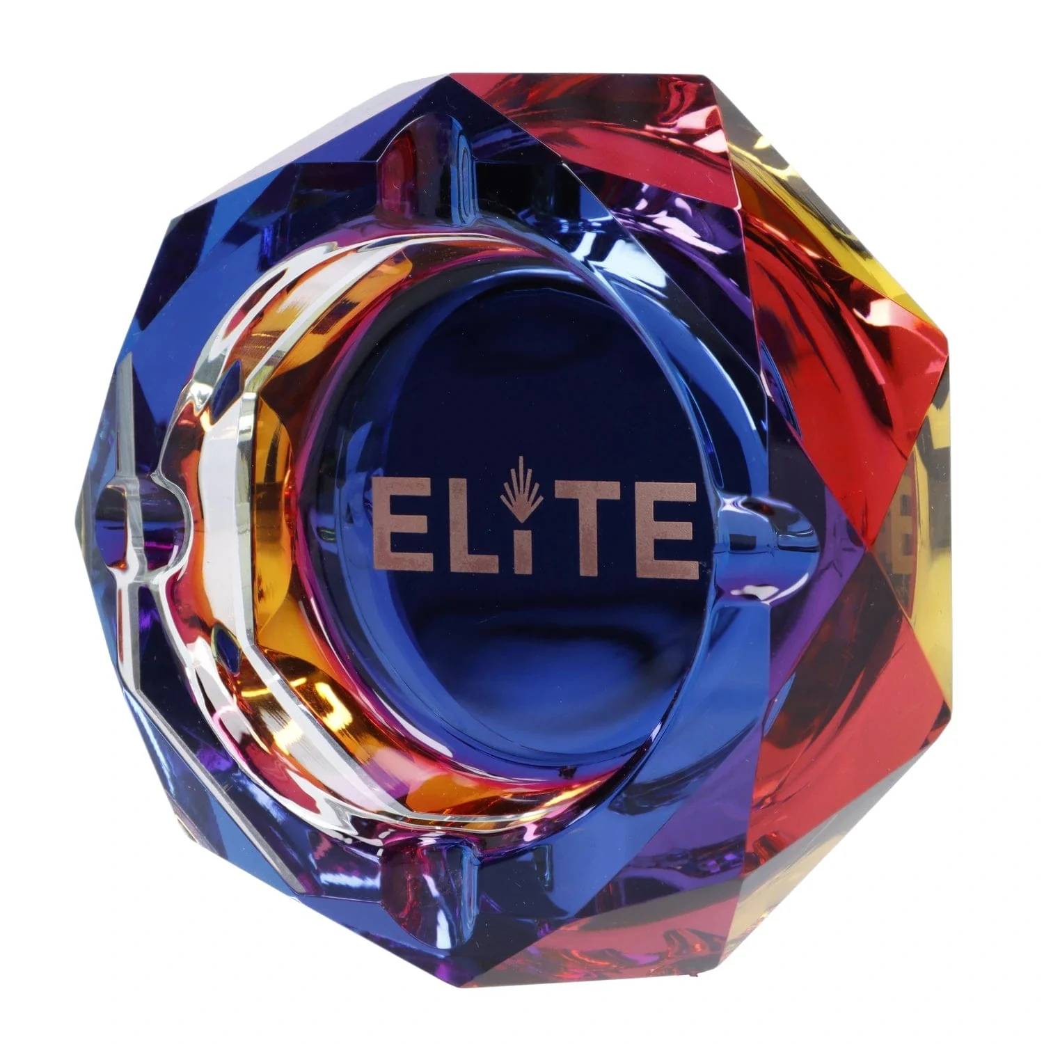 Elite Crystal Ashtray - Gold - 3.9in - Image 2