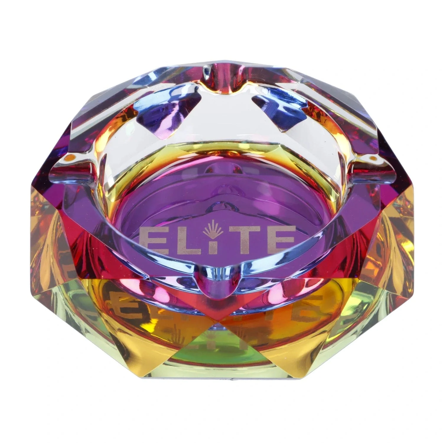 Elite Crystal Ashtray - Gold - 3.9in - Image 3