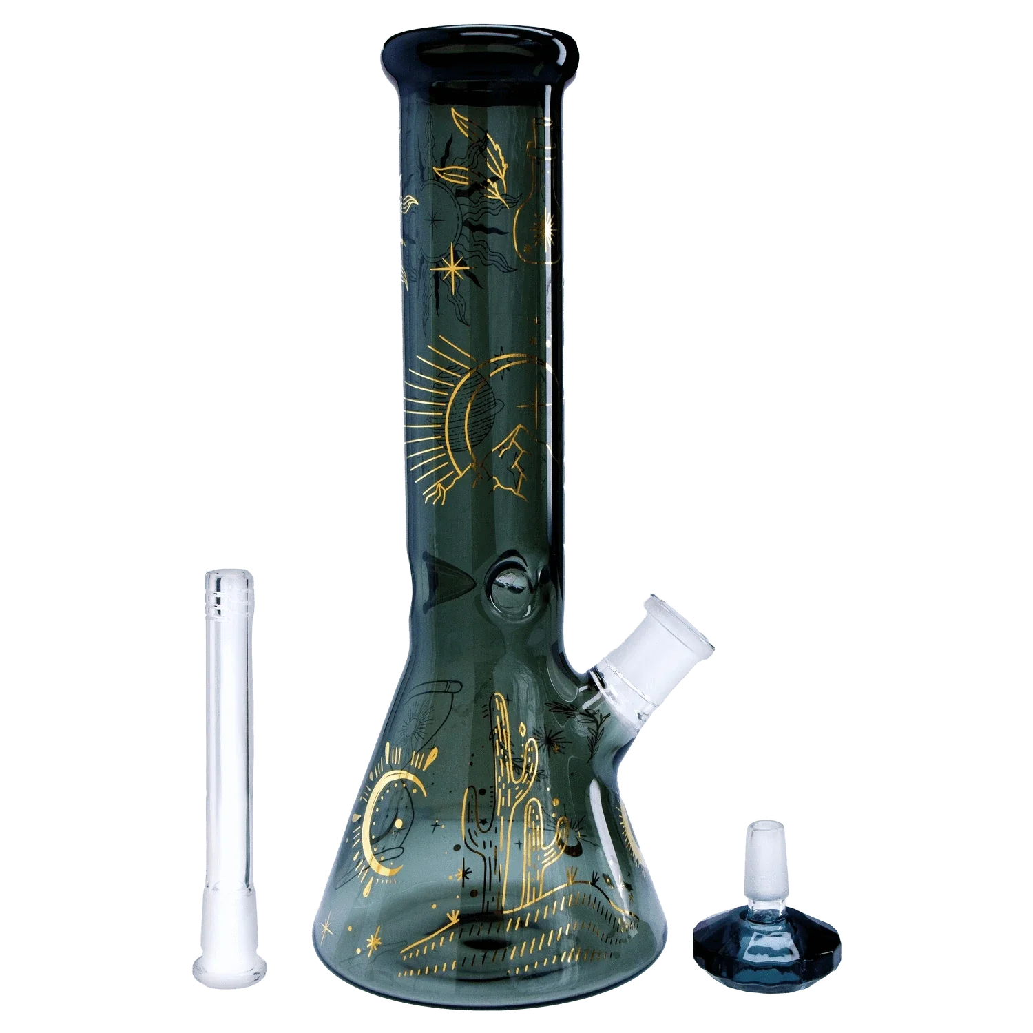 Famous Design Astral Power Beaker Water Pipe -Transparent Black-12in - Image 3