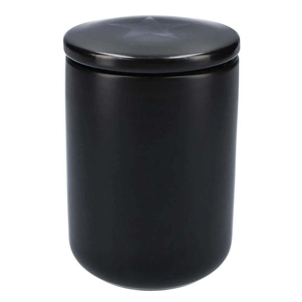 Famous Design Ceramic Stash Jar w/ Lid - Black - Medium 800ml