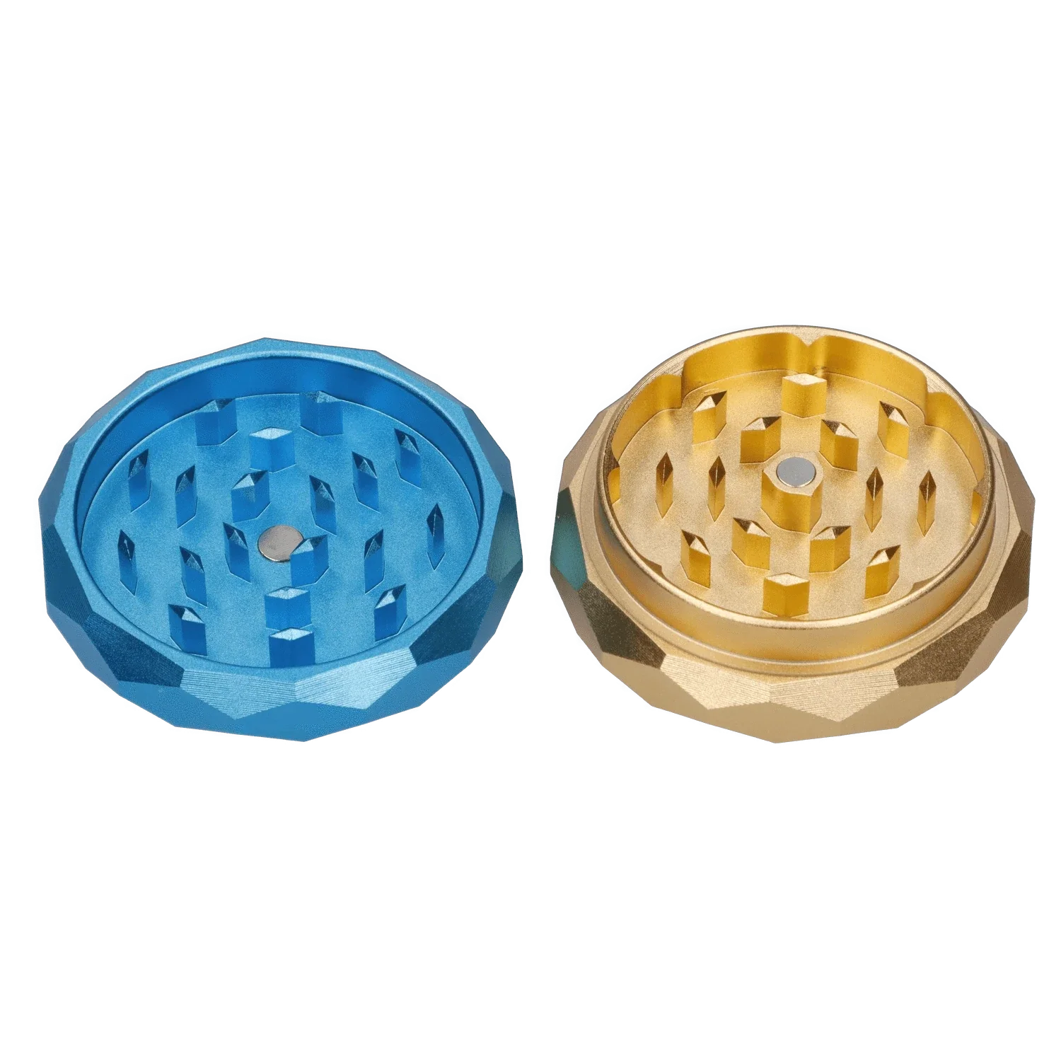 Famous Design Floral Lush Aluminum 2 Stage Grinder - Teal and Gold - Image 4