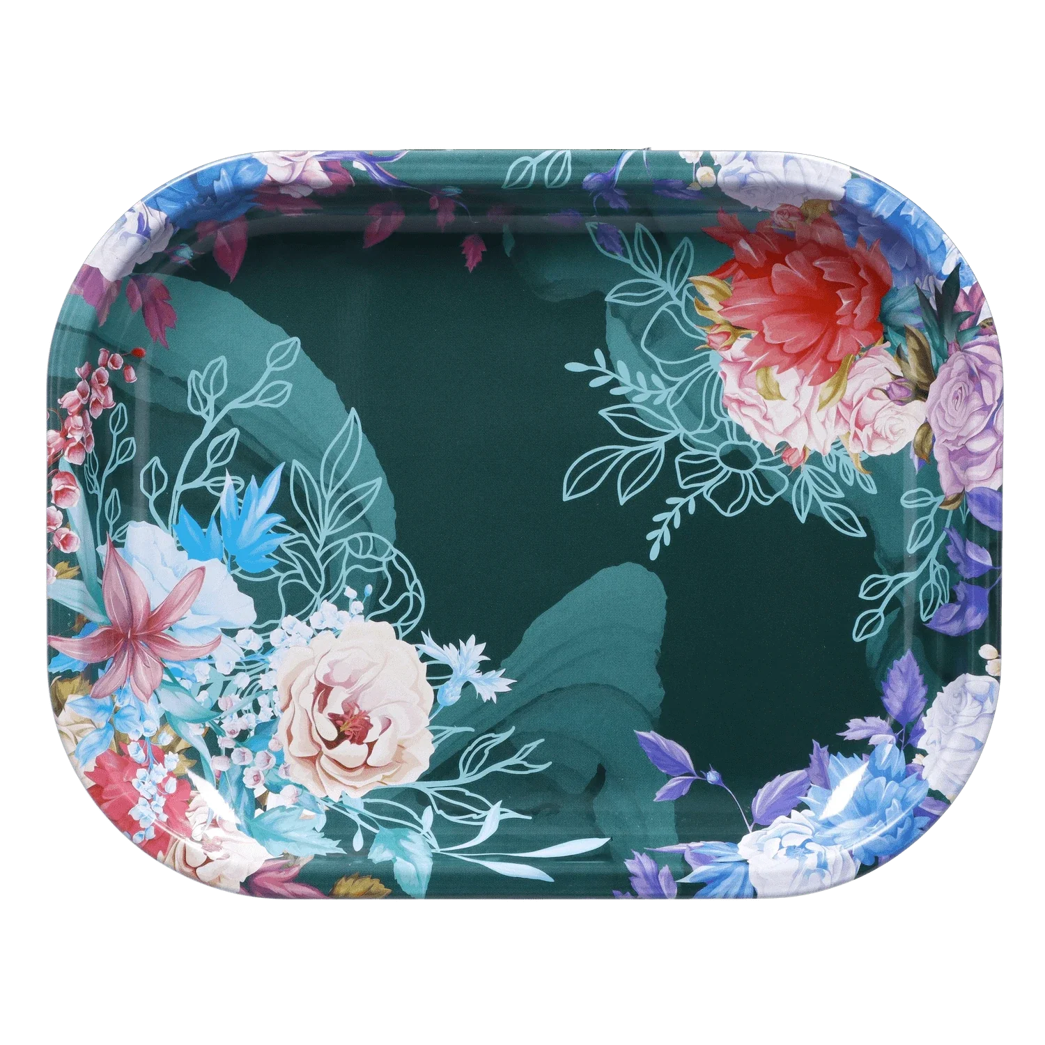 Famous Design Floral Lush Rolling Tray - Small
