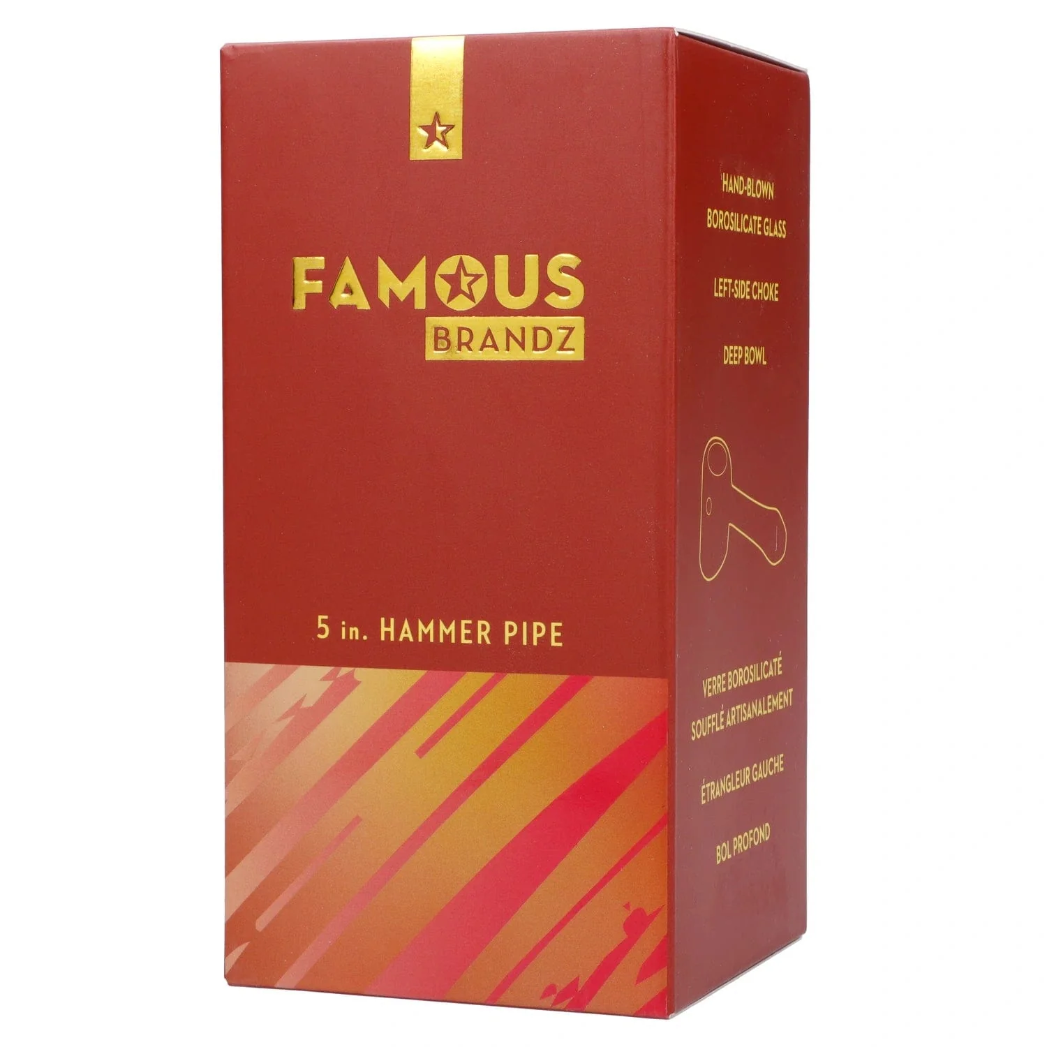 Famous Design - Lava Fumed Hammer Pipe - Orange - 5in. - Image 8