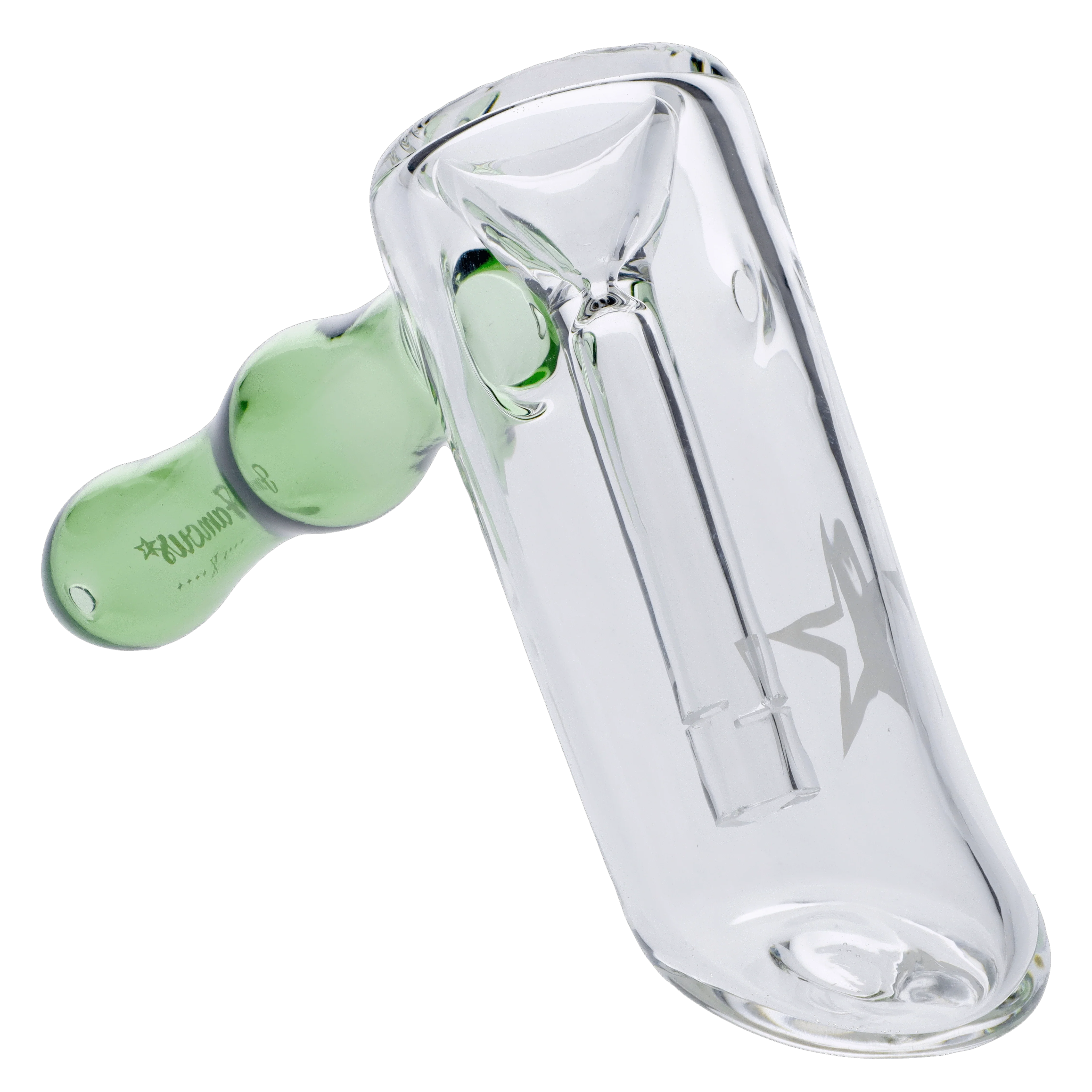 Famous X Straight Hammer Bubbler - Green - 6in. - Image 3