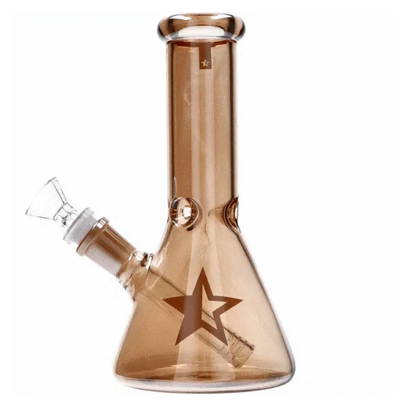 Famous Design Gold Beaker Water Pipe - Gold Fume - 8in.