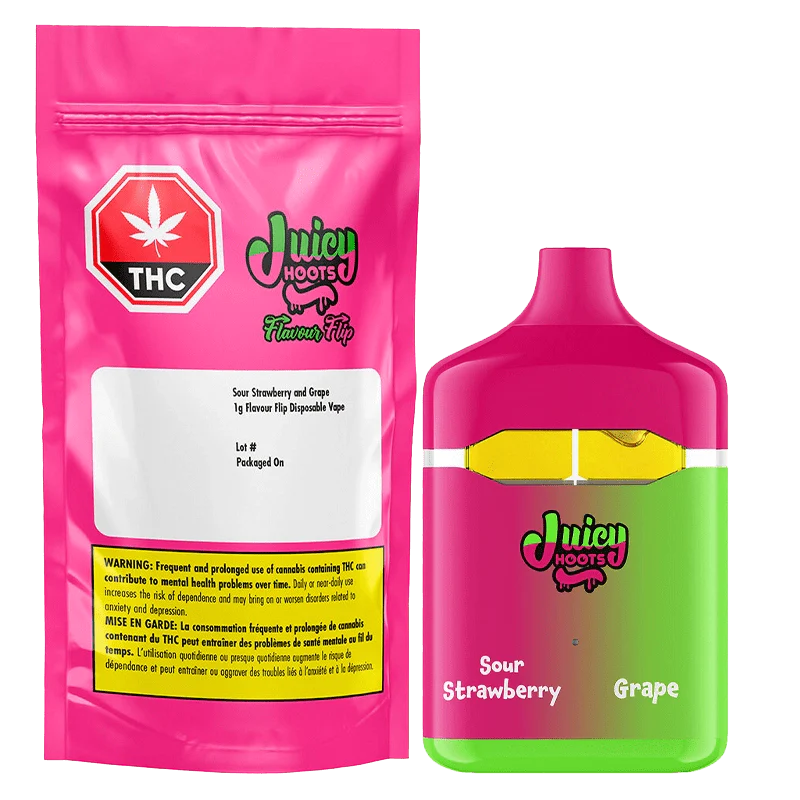 Sour Strawberry and Grape Flavour Flip Disposable Vape