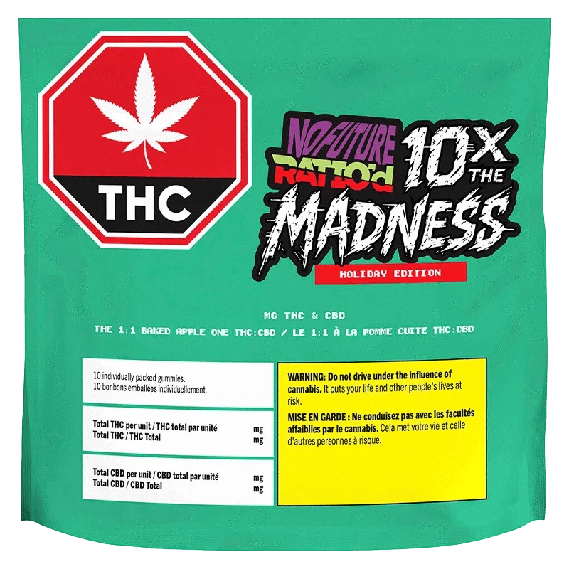 10X The Madness: Ratio'd The 1:1 Baked Apple One CBD:THC Gummies - Image 3