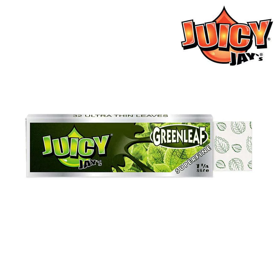 Juicy Jay's Super Fine Rolling Papers - Green Leaf - 1 ¼