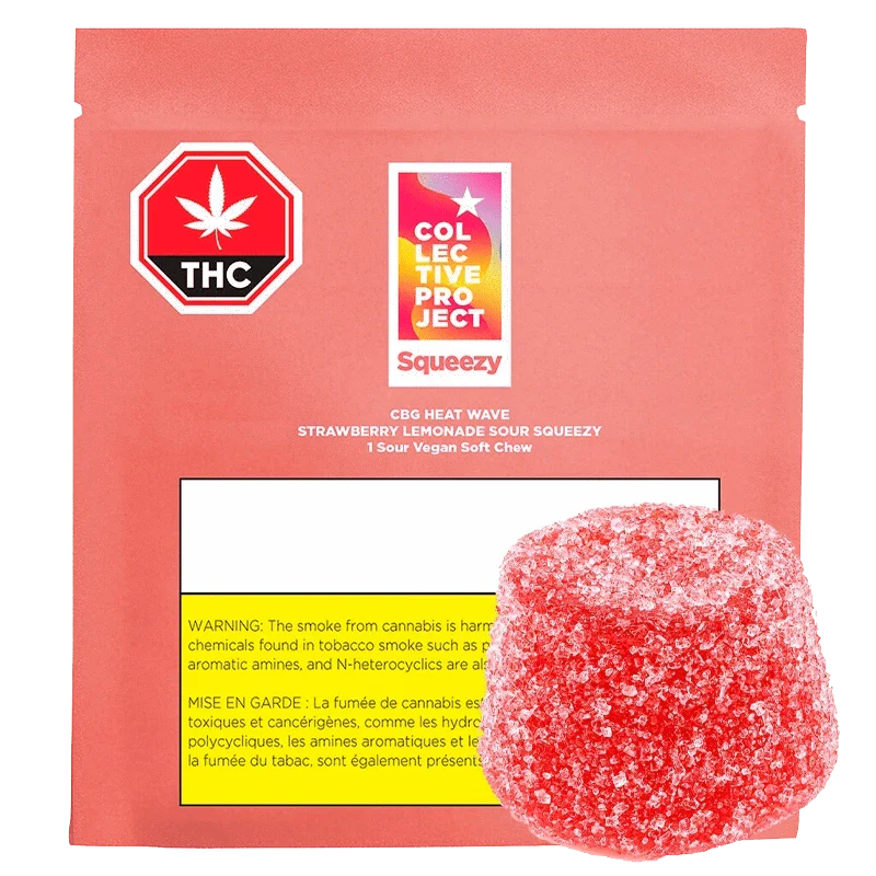 CBG Heat Wave (Strawberry Lemonade) Sour Squeezy Gummies
