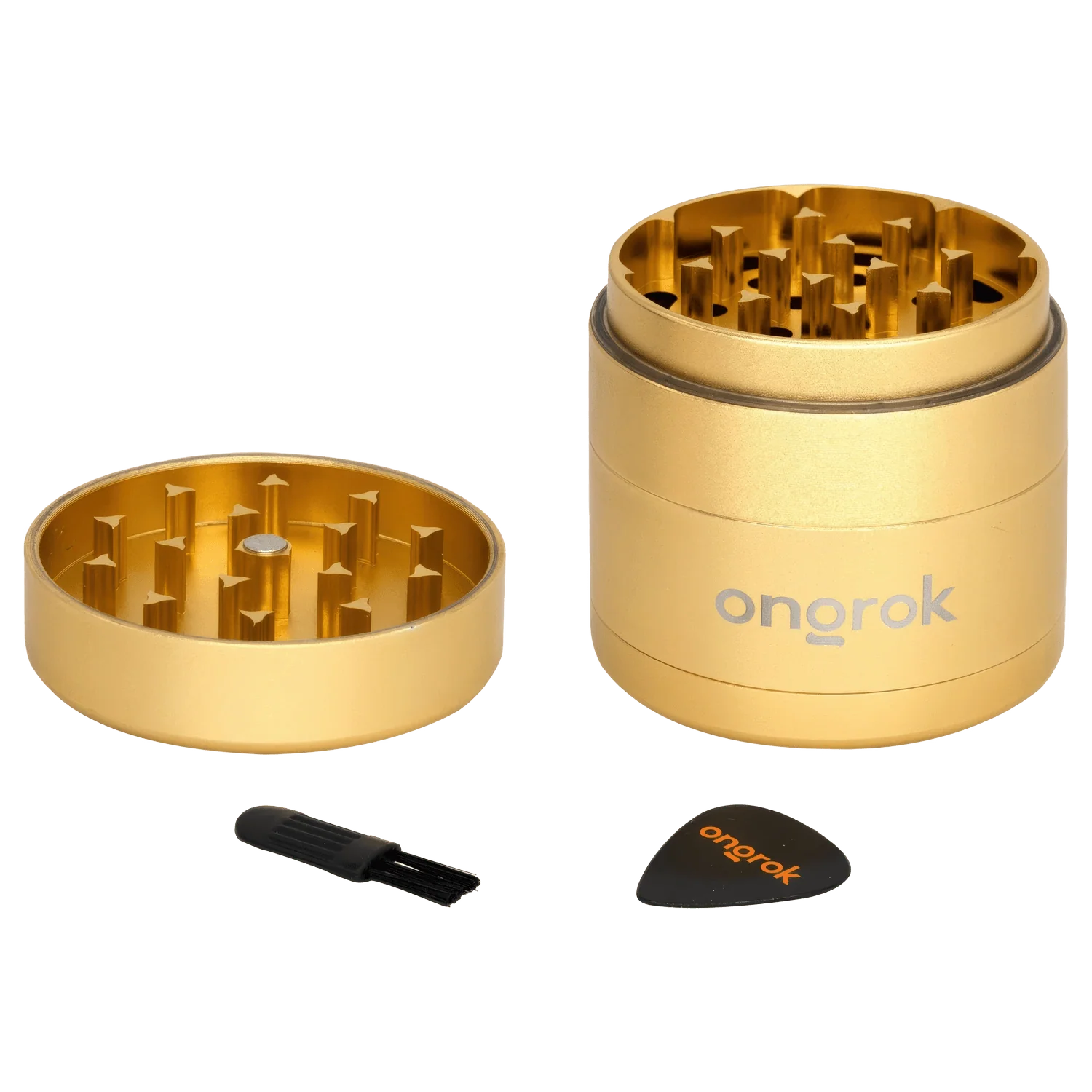 Ongrok Mini 4 Piece EZ Grinder - Gold - 55mm - Image 3