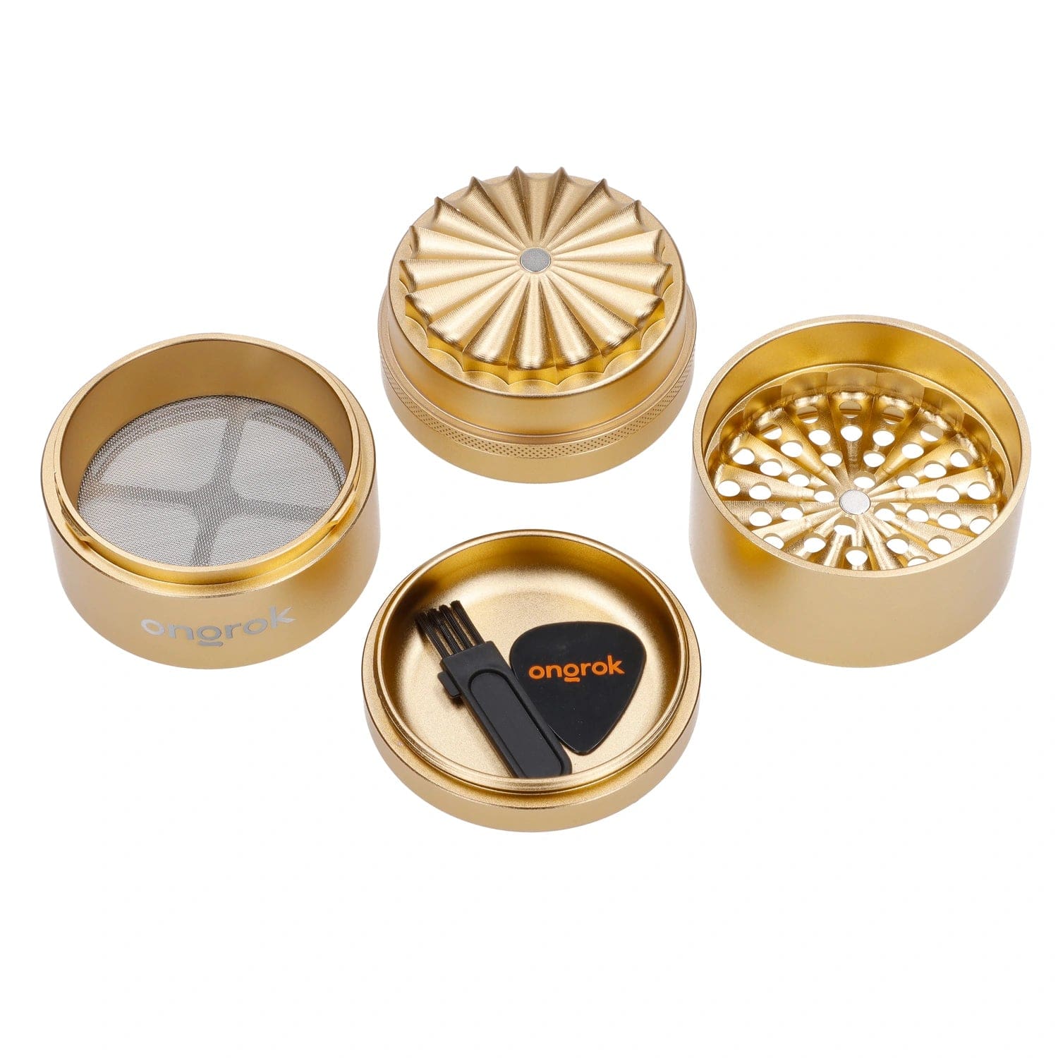 Ongrok Toothless 5 Piece Grinder - Gold - Image 4
