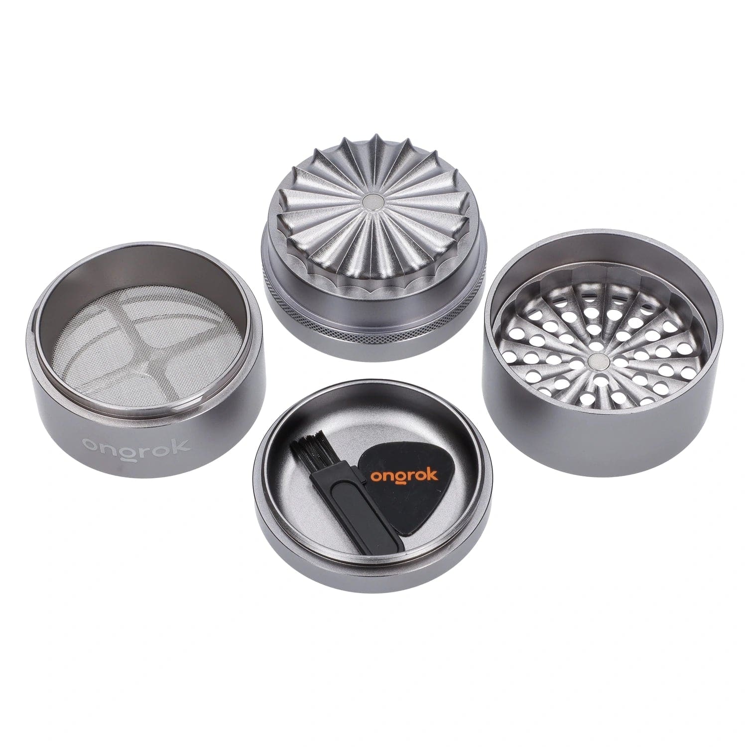 Ongrok Toothless 5 Piece Grinder - Gun Metal - Image 4
