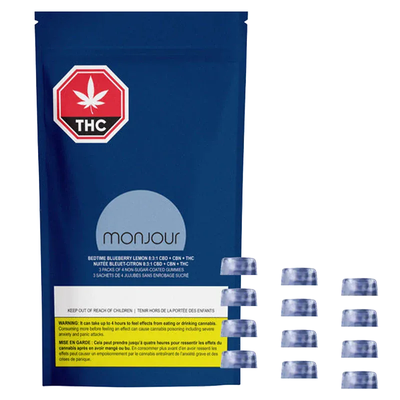 Bedtime Blueberry Lemon 8:3:1 CBD:CBN:THC Gummies