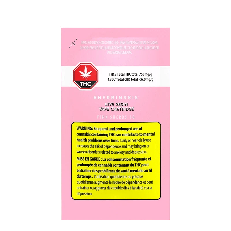 Pink Sherbs Live Resin Vape Cartridge - Image 3