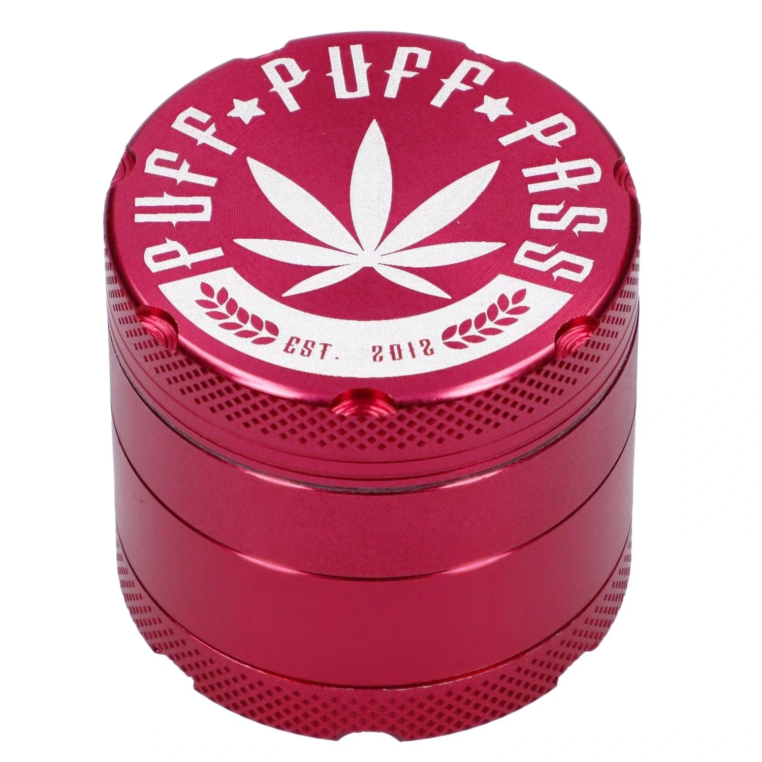 Puff Puff Pass Aluminum 4pc Grinder - Red - 40mm