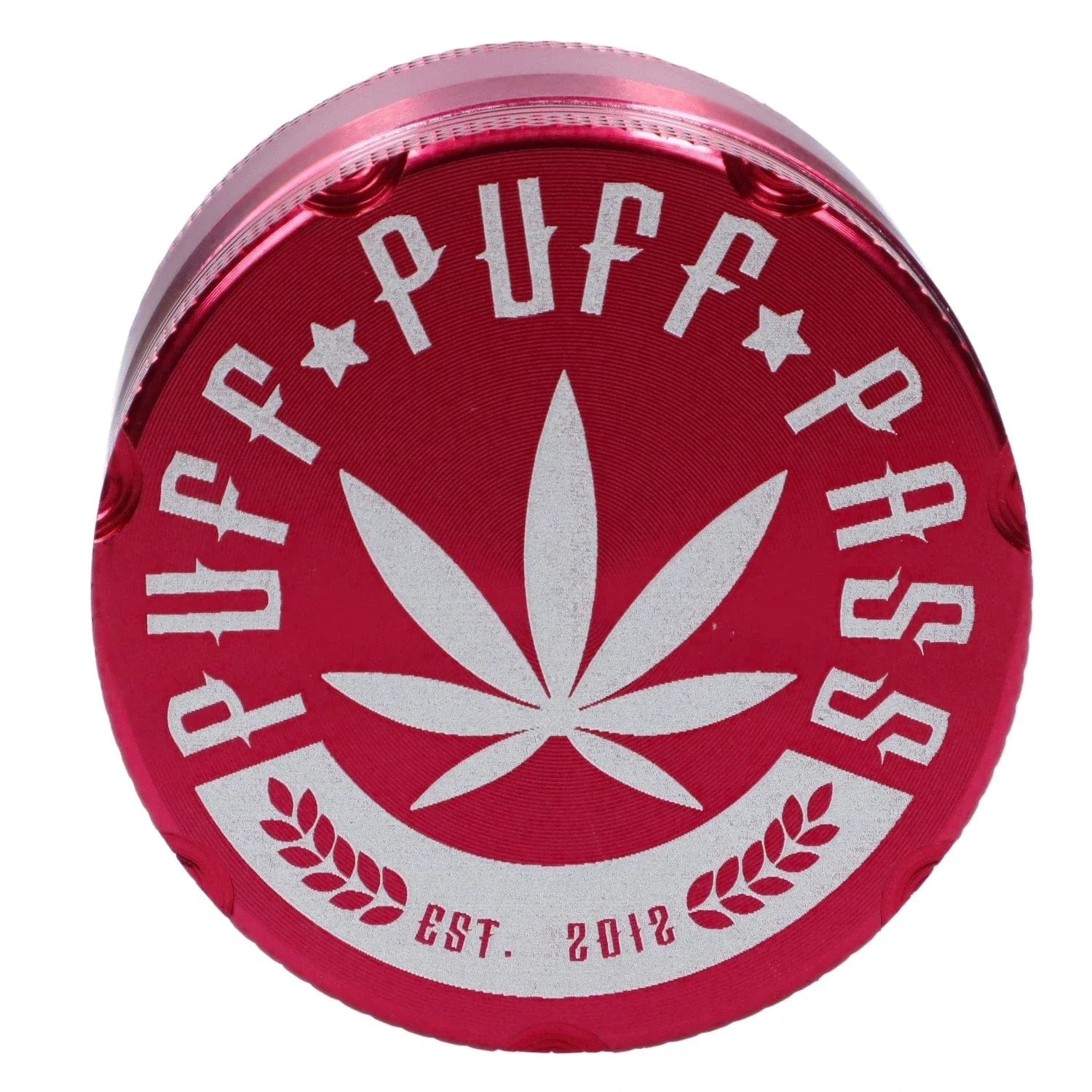 Puff Puff Pass Aluminum 4pc Grinder - Red - 40mm - Image 3