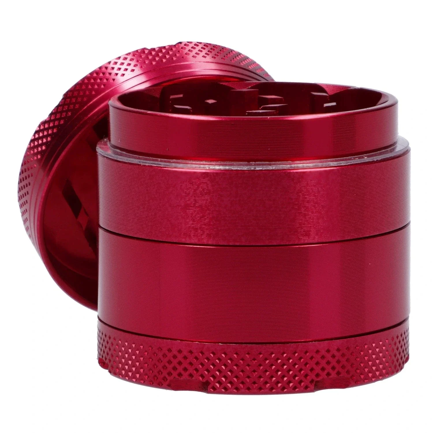 Puff Puff Pass Aluminum 4pc Grinder - Red - 40mm - Image 4