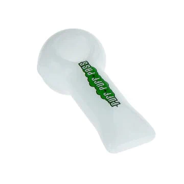 Puff Puff Pass Spoon Pipe-White-4in