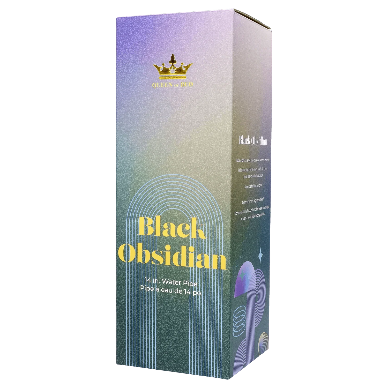 Queen of Bud Black Obsidian 14" Dual Use Waterpipe - Image 7