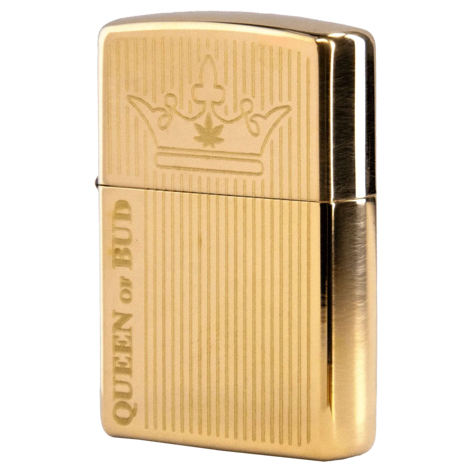 Queen of Bud Golden Vertical Flame Zippo - Image 2